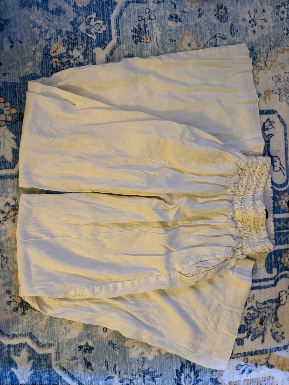 Wide-Leg Cream high waisted linen pants